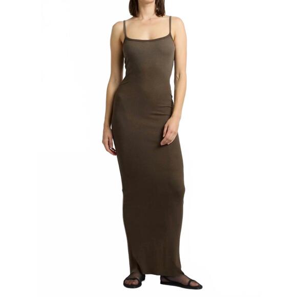 NEW COTTON CITIZEN verona spaghetti maxi dress in fossil cast - Picture 4 of 4